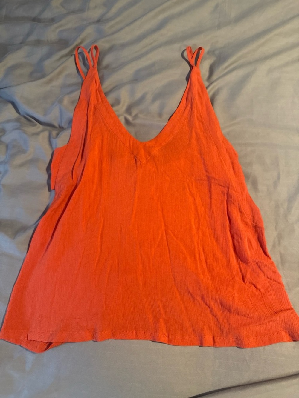 Lulu's Bright Orange V-Neck Double-Strap Cami Tank